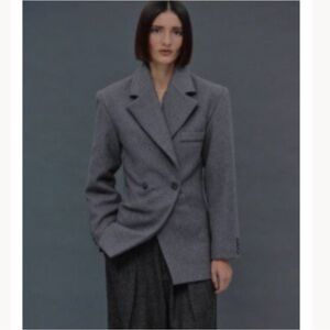 Source Unknown Fitted Gray Wool Coat